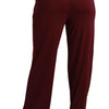 Dolce & Gabbana Elegant Maroon High Waist Wide Leg Trousers