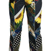 Dolce & Gabbana Elegant High Waist Multicolor Straight Pants