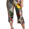 Dolce & Gabbana Elegant High Waist Cropped Silk Blend Trousers