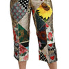 Dolce & Gabbana Elegant High Waist Cropped Silk Blend Trousers