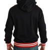 Dolce & Gabbana Elegant Black Hooded Sweater with Multicolor Motif