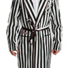 Dolce & Gabbana Elegant Belted Robe Nightgown in Black & White