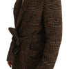 Dolce & Gabbana Elegant Brown Alpaca Blend Belted Cape Jacket