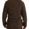 Dolce & Gabbana Elegant Brown Alpaca Blend Belted Cape Jacket