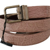 Dolce & Gabbana Elegant Exotic Skin Brushed Gold Buckle Belt