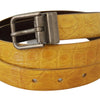 Dolce & Gabbana Exotic Yellow Animal Pattern Leather Belt