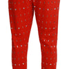 Dolce & Gabbana Chic Red Piggy Bank Print Sweatpants