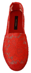 Dolce & Gabbana Red Viscose Espadrilles Flat Shoes