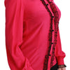 Dolce & Gabbana Silk Blend Lace Detail Blouse in Pink