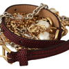 Dolce & Gabbana Crystal Studded Waist Belt in Purple