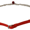 Dolce & Gabbana Elegant Floral Rose Waist Belt in Vibrant Red