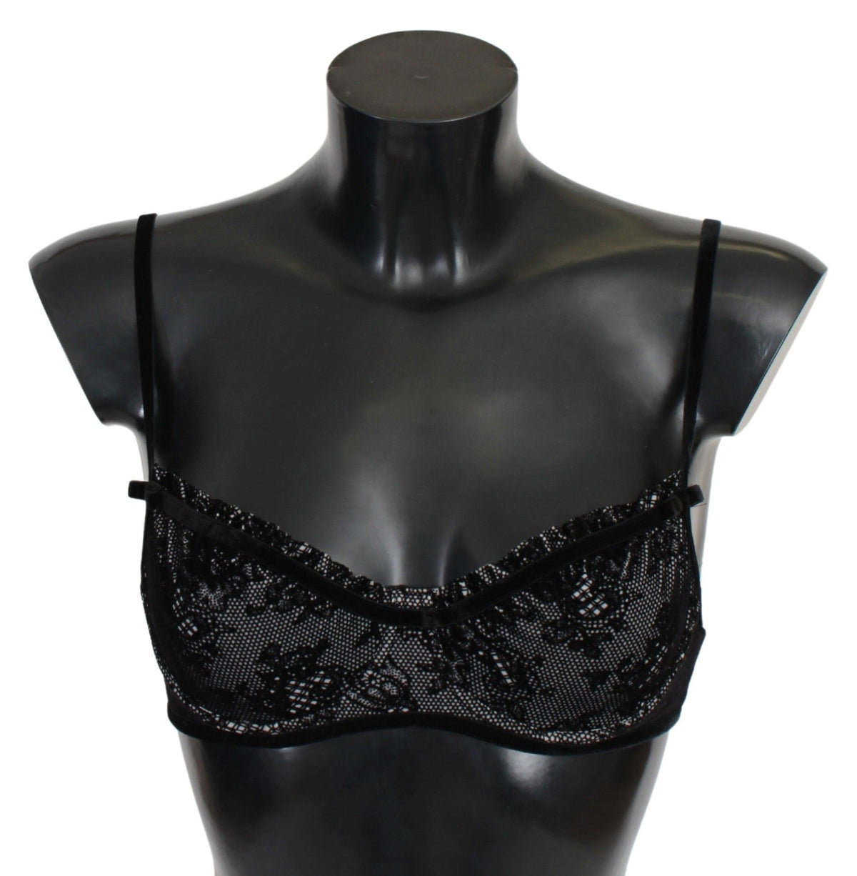 Sleek Black Mesh Balconcino Bra