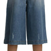 Dolce & Gabbana Elegant Wide Leg Cropped Denim Trousers