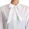 Dolce & Gabbana Elegant Scarf Neck Cotton Blouse