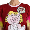 Dolce & Gabbana Chic Red Pig Print Crew Neck T-Shirt