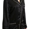 Dolce & Gabbana Elegant Silk Black Button-Up Blouse