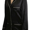 Dolce & Gabbana Elegant Silk Black Button-Up Blouse