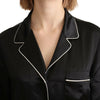 Dolce & Gabbana Elegant Silk Black Button-Up Blouse