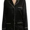 Dolce & Gabbana Elegant Silk Black Button-Up Blouse