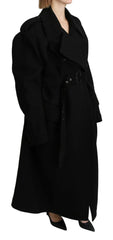 Dolce & Gabbana Elegant Black Wool Trenchcoat