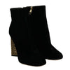 Dolce & Gabbana Elegant Velvet Ankle Boots with Crystal Heels