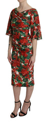 Dolce & Gabbana Enchanting Floral Midi Sheath Dress