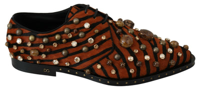 Dolce & Gabbana Tiger Pattern Crystal Embellished Flats