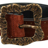 Dolce & Gabbana Elegant Suede Leather Belt with Gold Studs