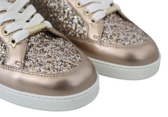 Jimmy Choo Ballet Pink Glitter Leather Sneakers