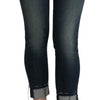 Acht Chic Blue Washed Skinny Cropped Denim