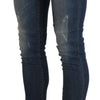 Acht Chic Blue Washed Skinny Cropped Jeans