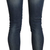 Acht Chic Blue Washed Skinny Cropped Jeans