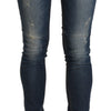 Acht Chic Blue Washed Skinny Cropped Jeans