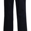 BENCIVENGA Navy Blue High Waist Straight Cotton Pants