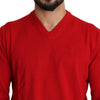 Billionaire Italian Couture Iconic Embroidered Red Wool Sweater