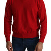 Billionaire Italian Couture Iconic Embroidered Red Wool Sweater