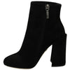 Dolce & Gabbana Embroidered Ankle Boots in Lambskin Suede