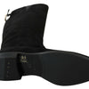 Dolce & Gabbana Elegant Black Suede Knee High Boots