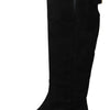 Dolce & Gabbana Elegant Black Suede Knee High Boots