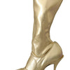 Dolce & Gabbana Elegant Gold Ankle Boots Socks with Rhinestones