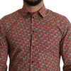 Dolce & Gabbana Elegant Red Martini Fit Cotton Shirt