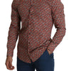 Dolce & Gabbana Elegant Red Martini Fit Cotton Shirt