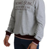 Dolce & Gabbana Elegant Gray Turtleneck Latin Motif Pullover