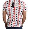 Dolce & Gabbana Chic White Cotton Tee with Heart Print