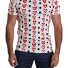 Dolce & Gabbana Chic White Cotton Tee with Heart Print