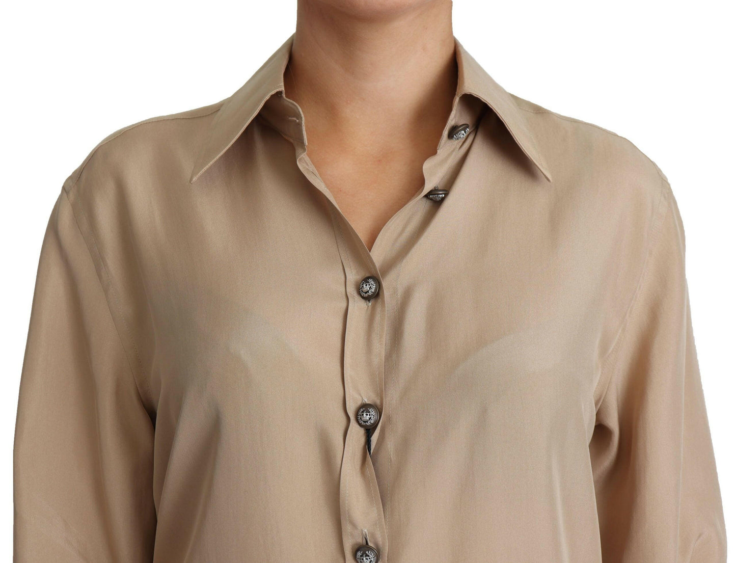 Dolce & Gabbana Elegant Beige Silk Shirt