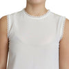 Dolce & Gabbana Elegant Silk Lace-Detailed Sleeveless Blouse