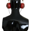 Dolce & Gabbana Exquisite Red Crystal Leather Headphones