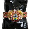 Dolce & Gabbana Golden Floral Crystal Embellished Waist Belt