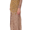 Lanre Da Silva Ajayi Exquisite Gold Lace Maxi Dress with Crystals